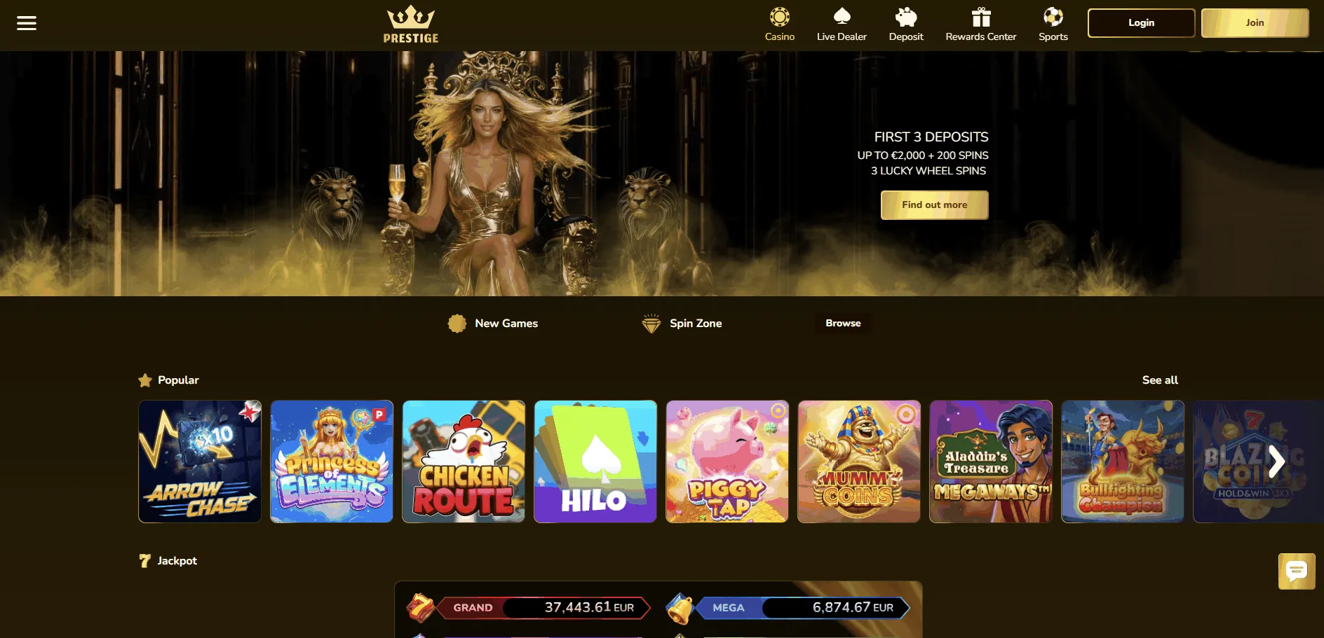 Prestige European Online Casino