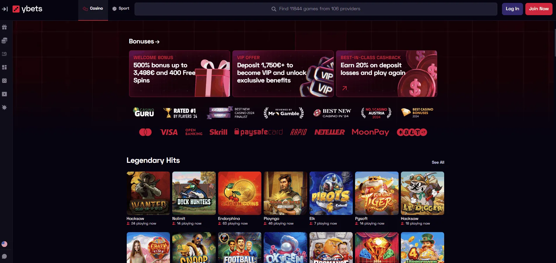 Ybets European Online Casino